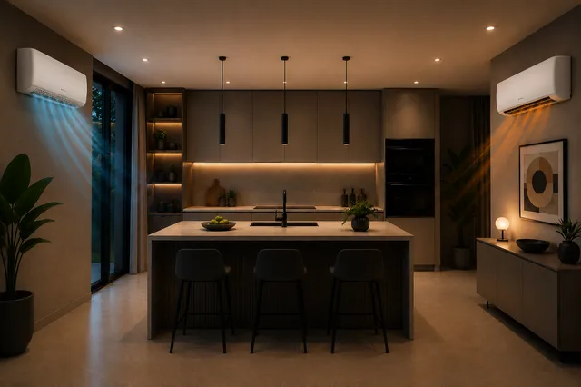 Climatizzatore in una cucina open space